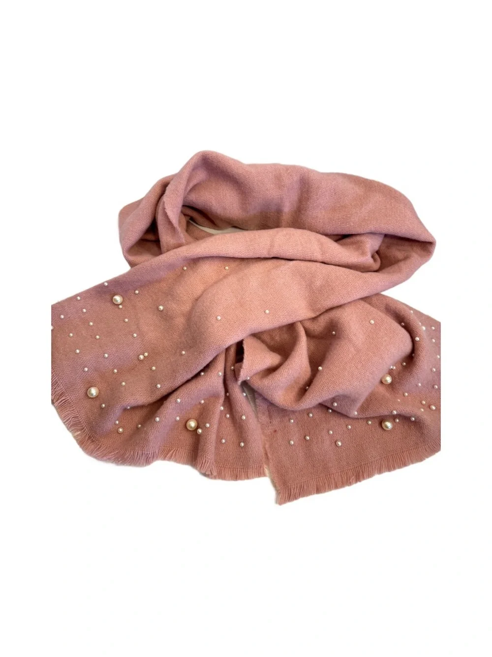 Betsey Johnson Faux Pearl Soft Plush Lap Decoration Blanket / Oversized Scarf